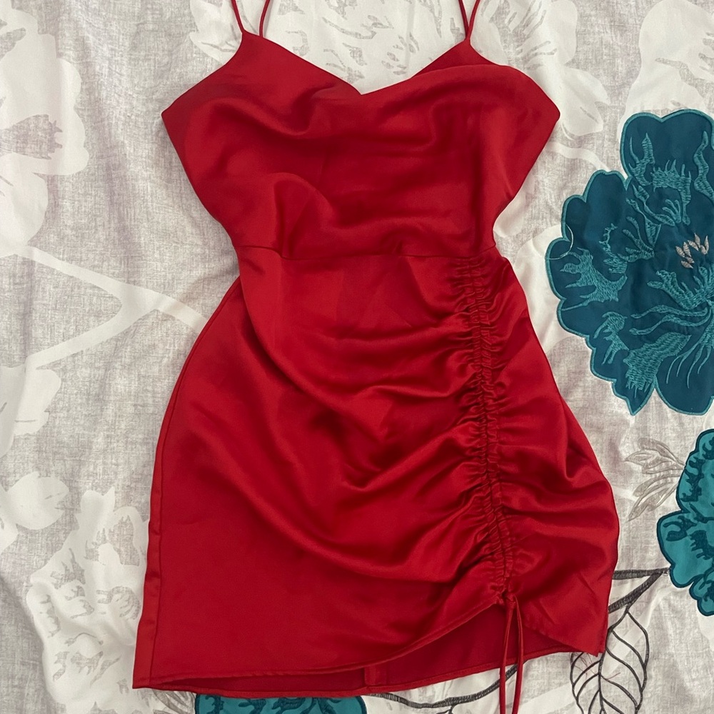 Zara Red Satin Mini Dress